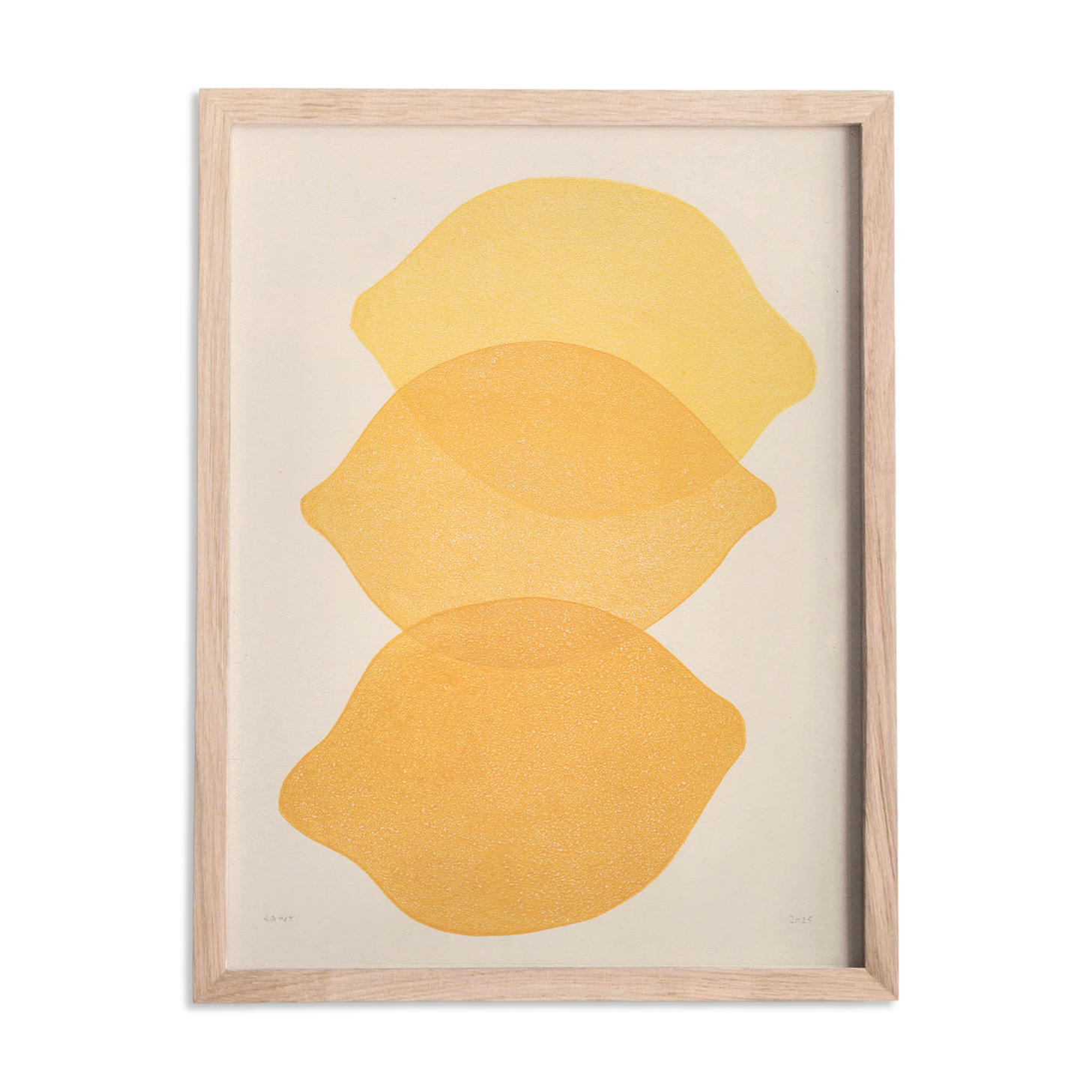 Painting on paper Lemons signed Eawy