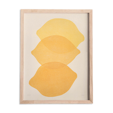 Painting on paper Lemons signed Eawy