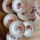 Set of 8 vintage soup plates - Janine and Cannes model by Digoin Sarrr