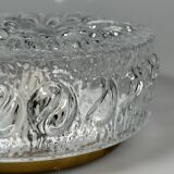 Lampe de plafond des années 1960/1970, montage encastré, verre, métal, design Space Age