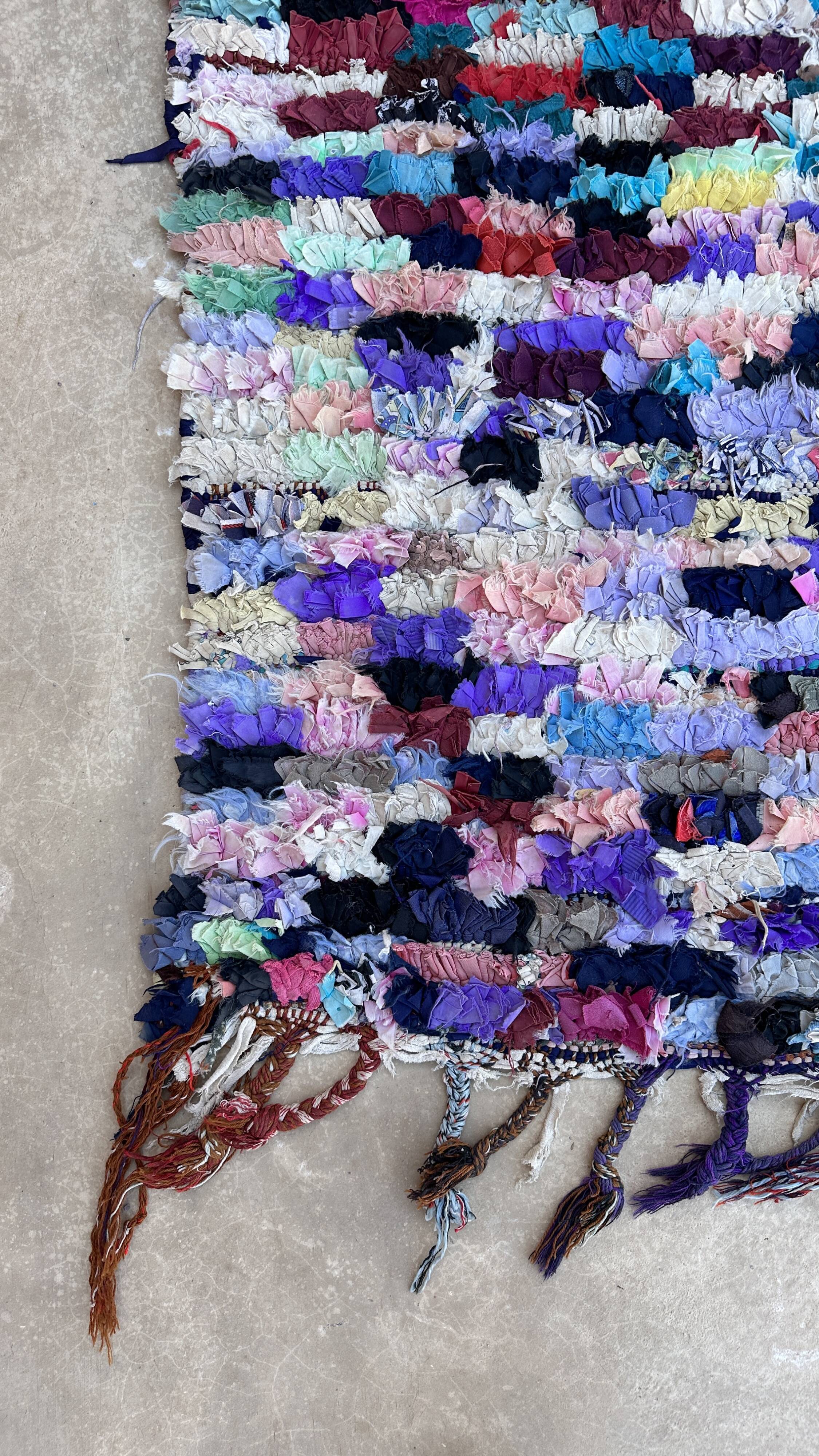 Colorful Boucherouite Moroccan rug - 95 x 211 cm