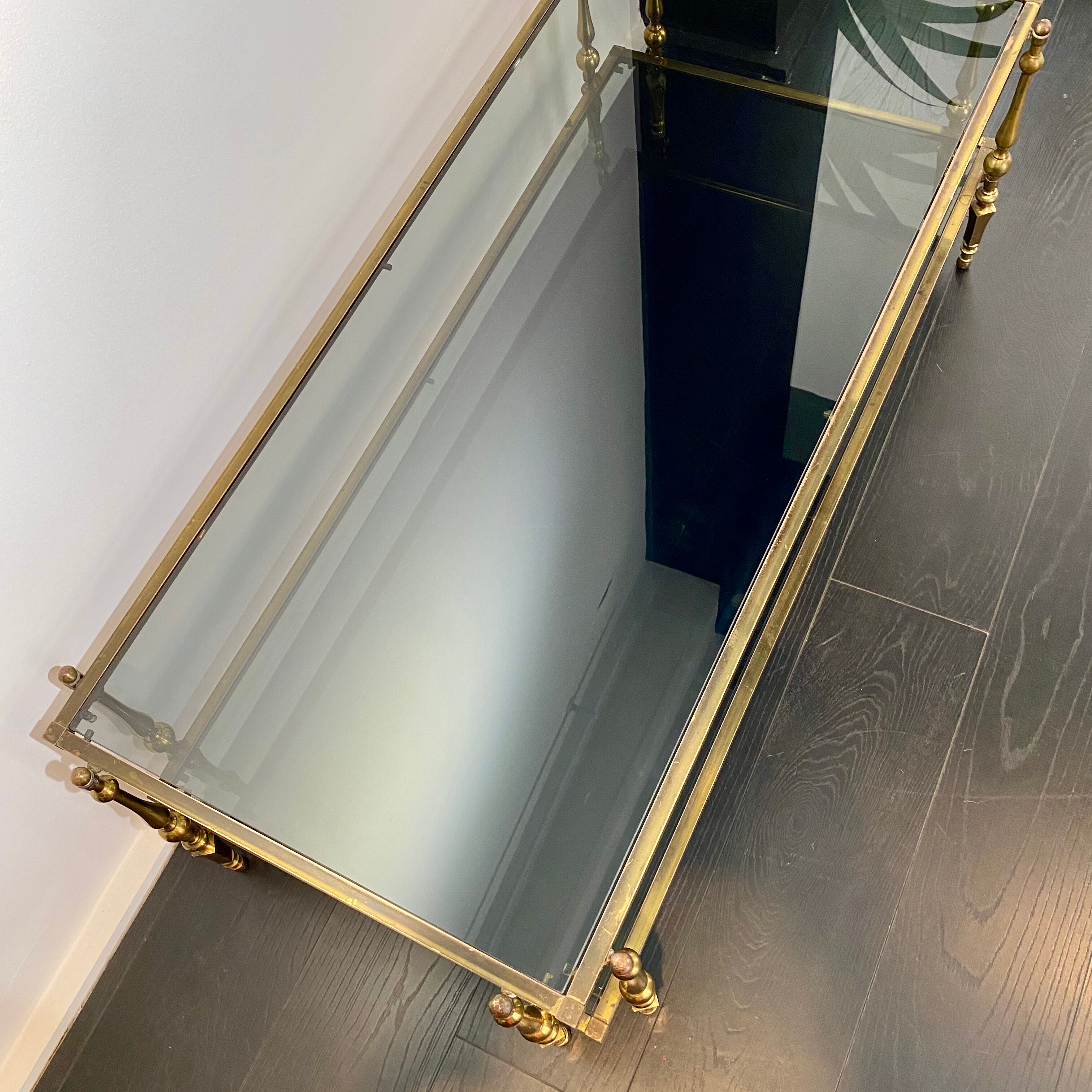 Golden brass coffee table