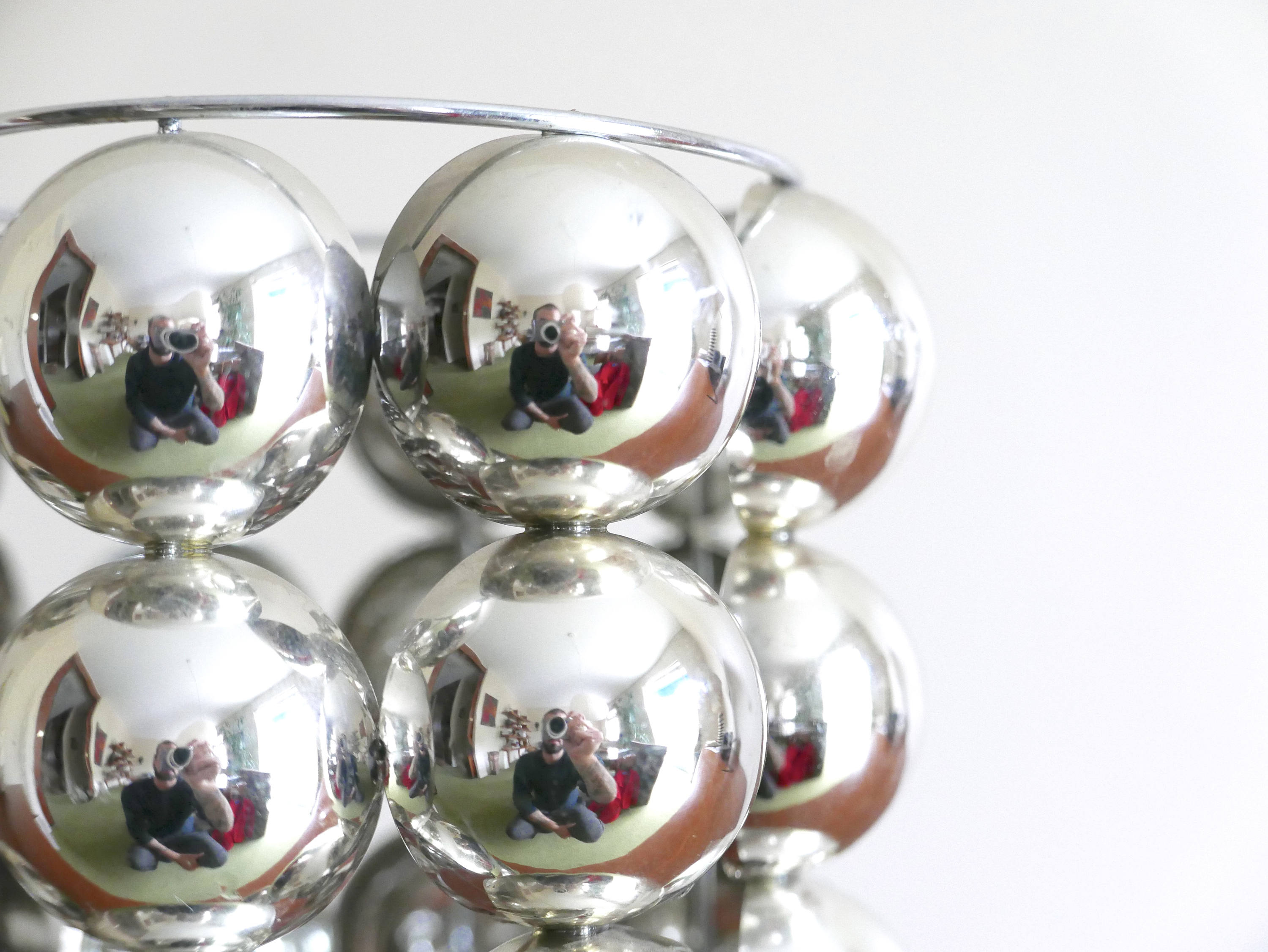 Lamp with a half revolving spheres, 70s