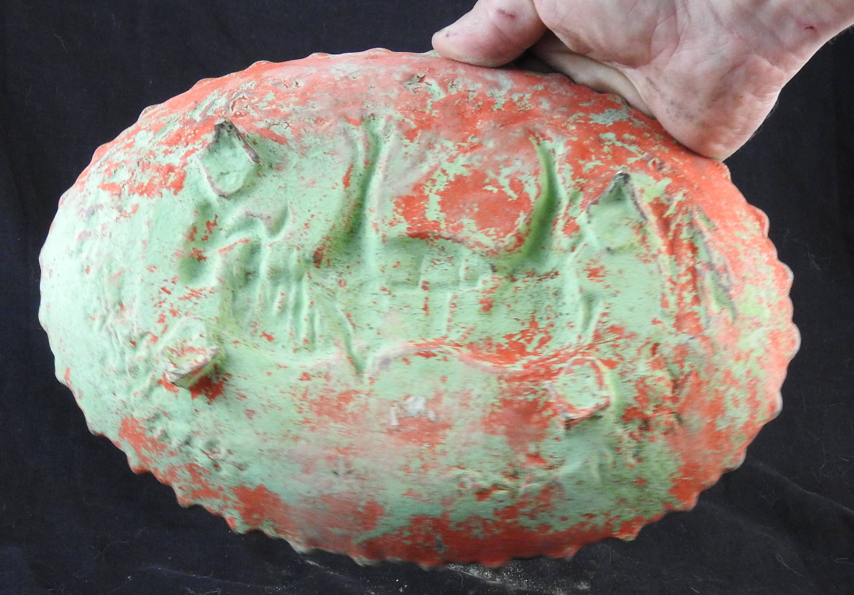 Bronze dish decorated with animals and children