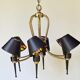 1950 six-armed brass cage chandelier
