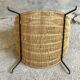 Magazine rack or log holder in wicker and metal - 1950s design