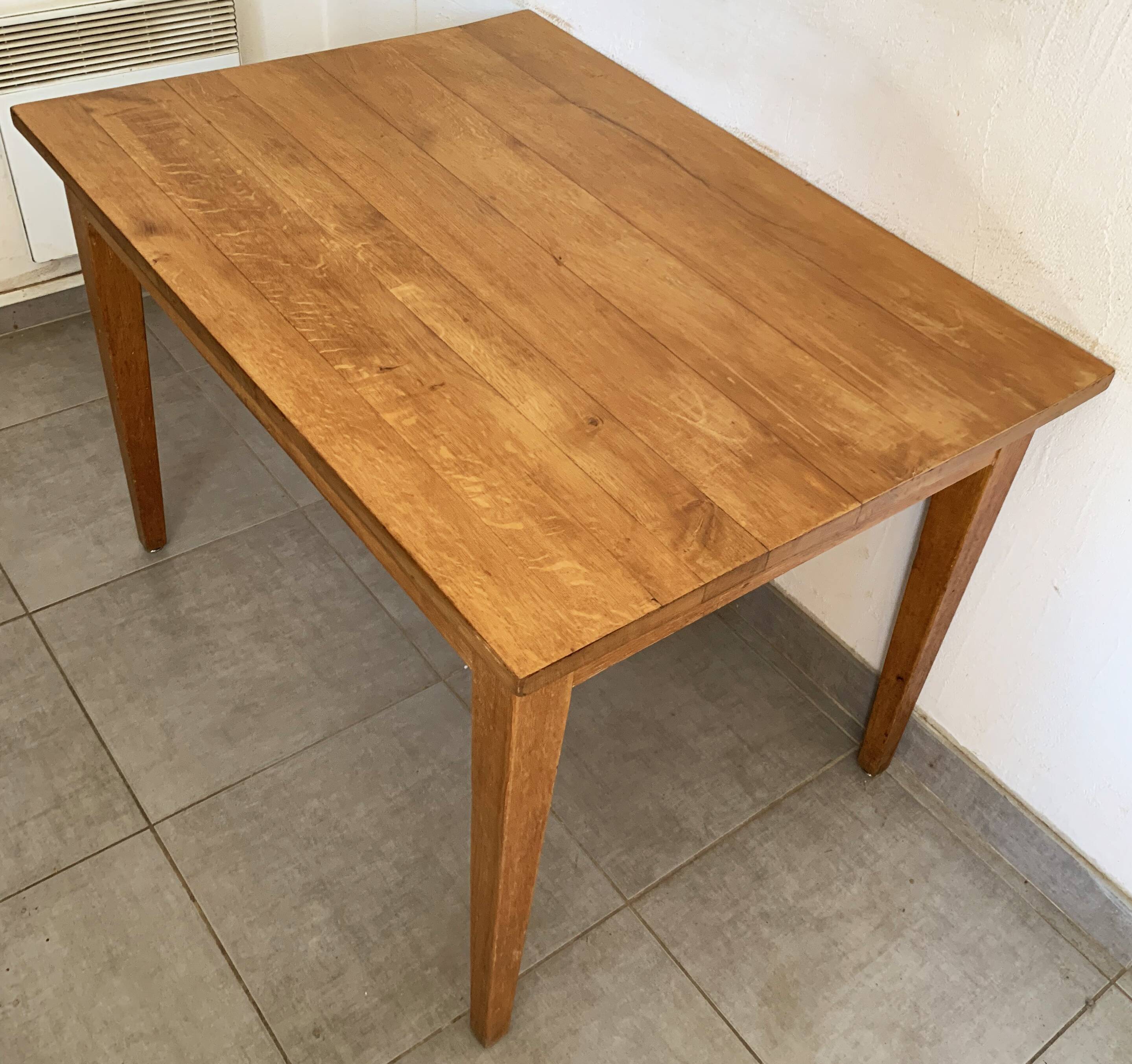 Table de ferme vintage ou bureau en bois massif