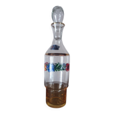 Carafe vintage italienne en verre décor floral – Made in Italy – H. 29