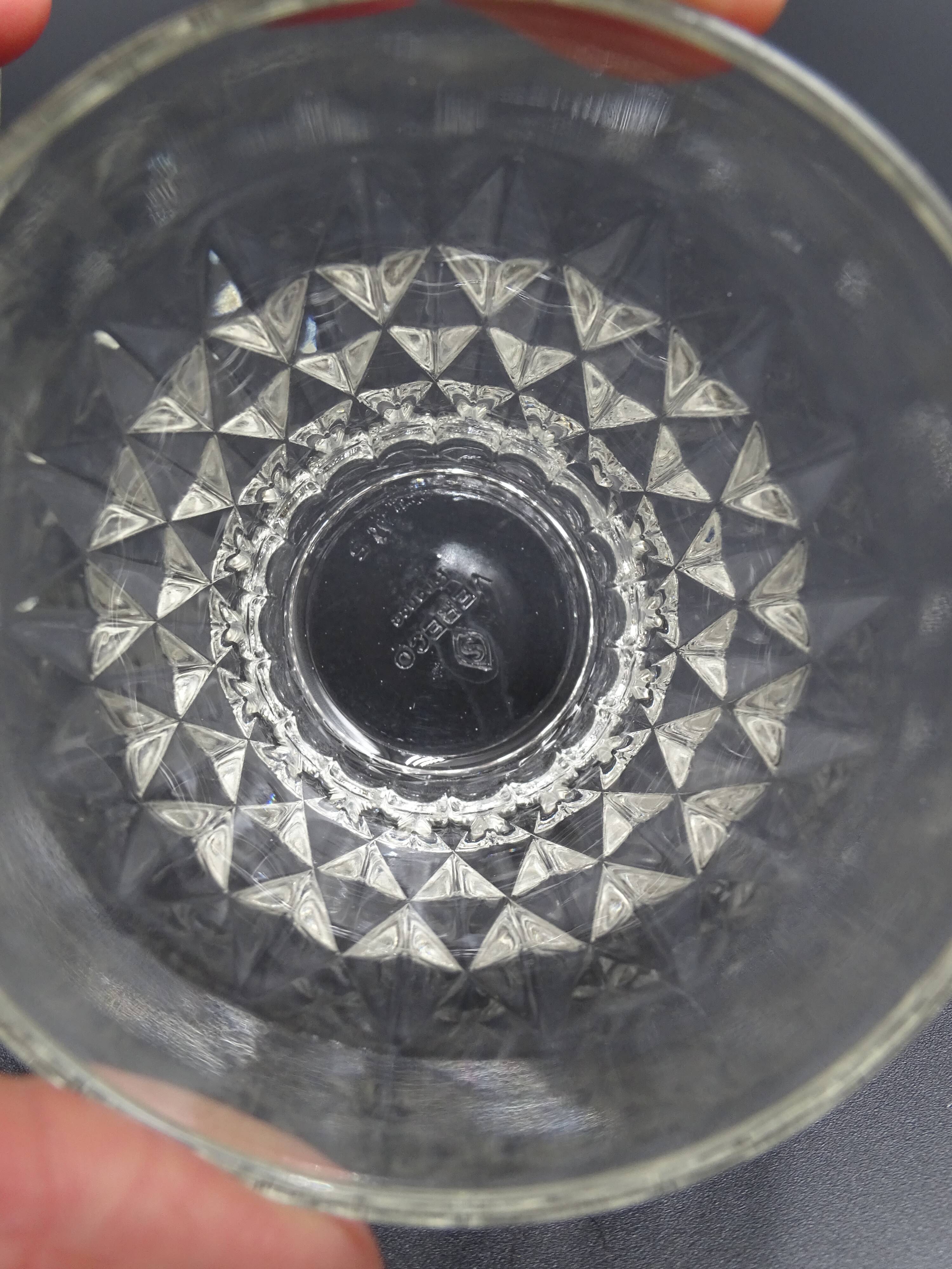 Set of 7 vintage Vereco glasses with diamond tips - around 1960