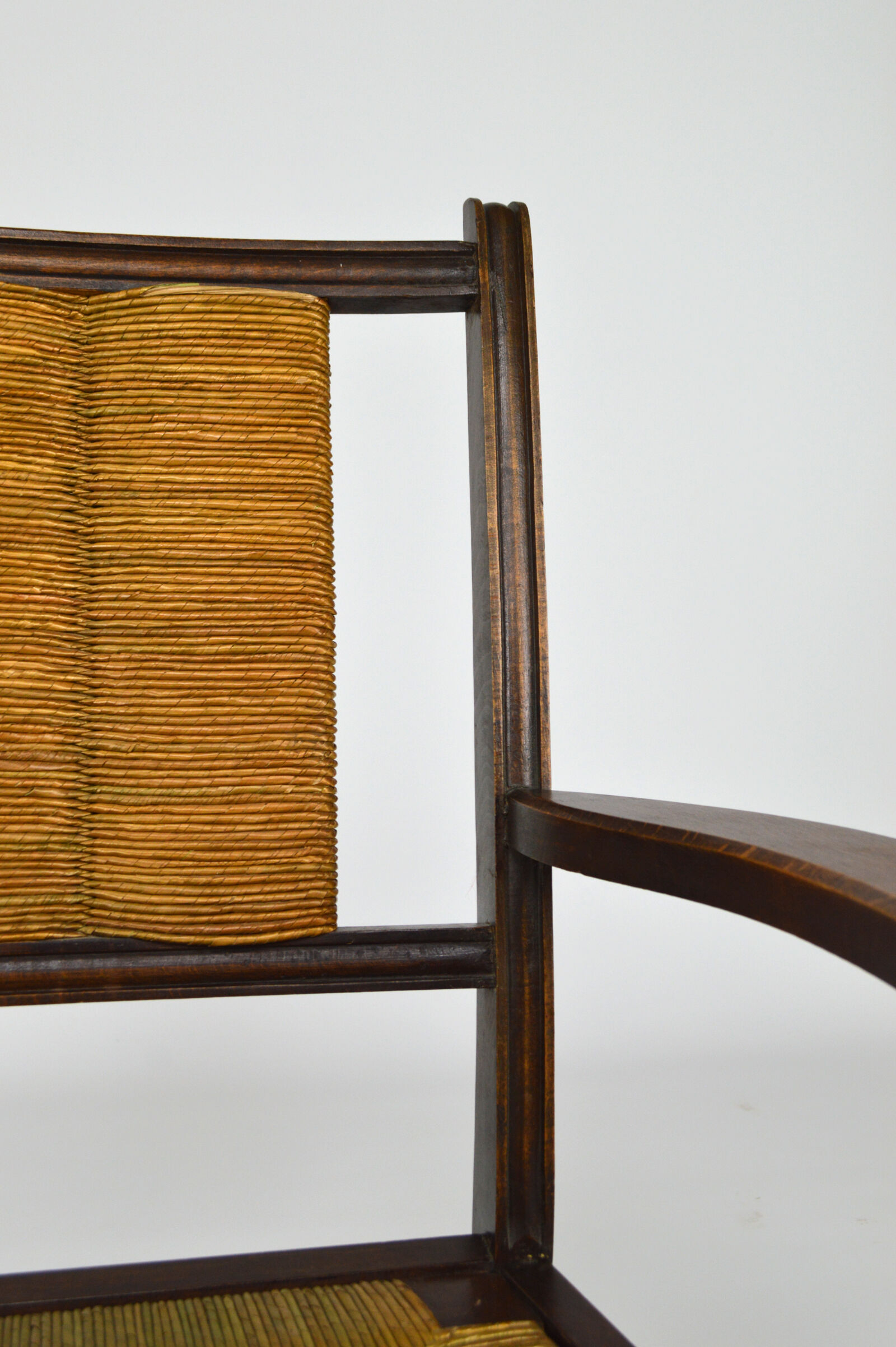 Art deco modernist armchair in dark beech