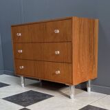 Teak chest of drawers 1970s with perspex handles