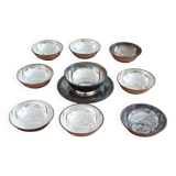 Lot of Saint Médard sauceboat and 8 bowls