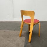 Vintage Red Children's Chair in Linoleum N65 by Alvar Aalto for Artek, Finland, 1970s