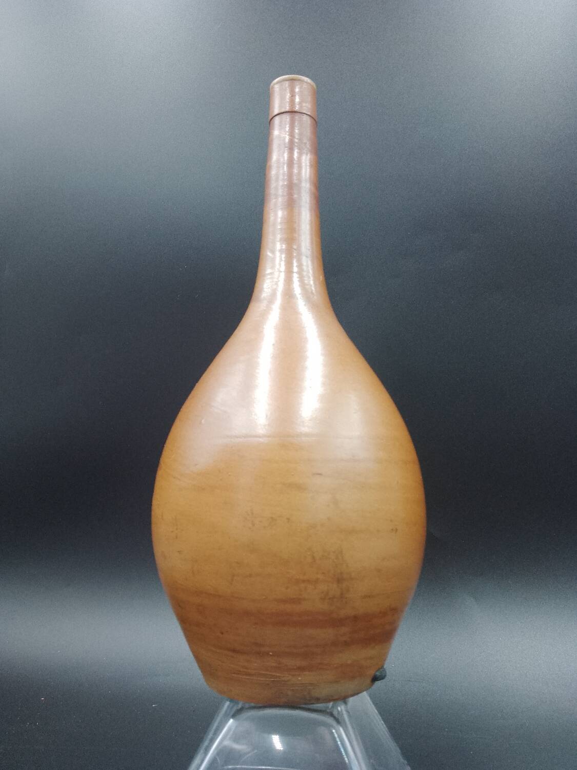 Antique glazed stoneware bottle signed EUG. VINCENT & Cie in Lyon