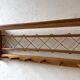 Vintage oak wall coat rack with braided cord 1960s