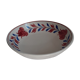 White background semi hollow dish with red flowers by St Amand