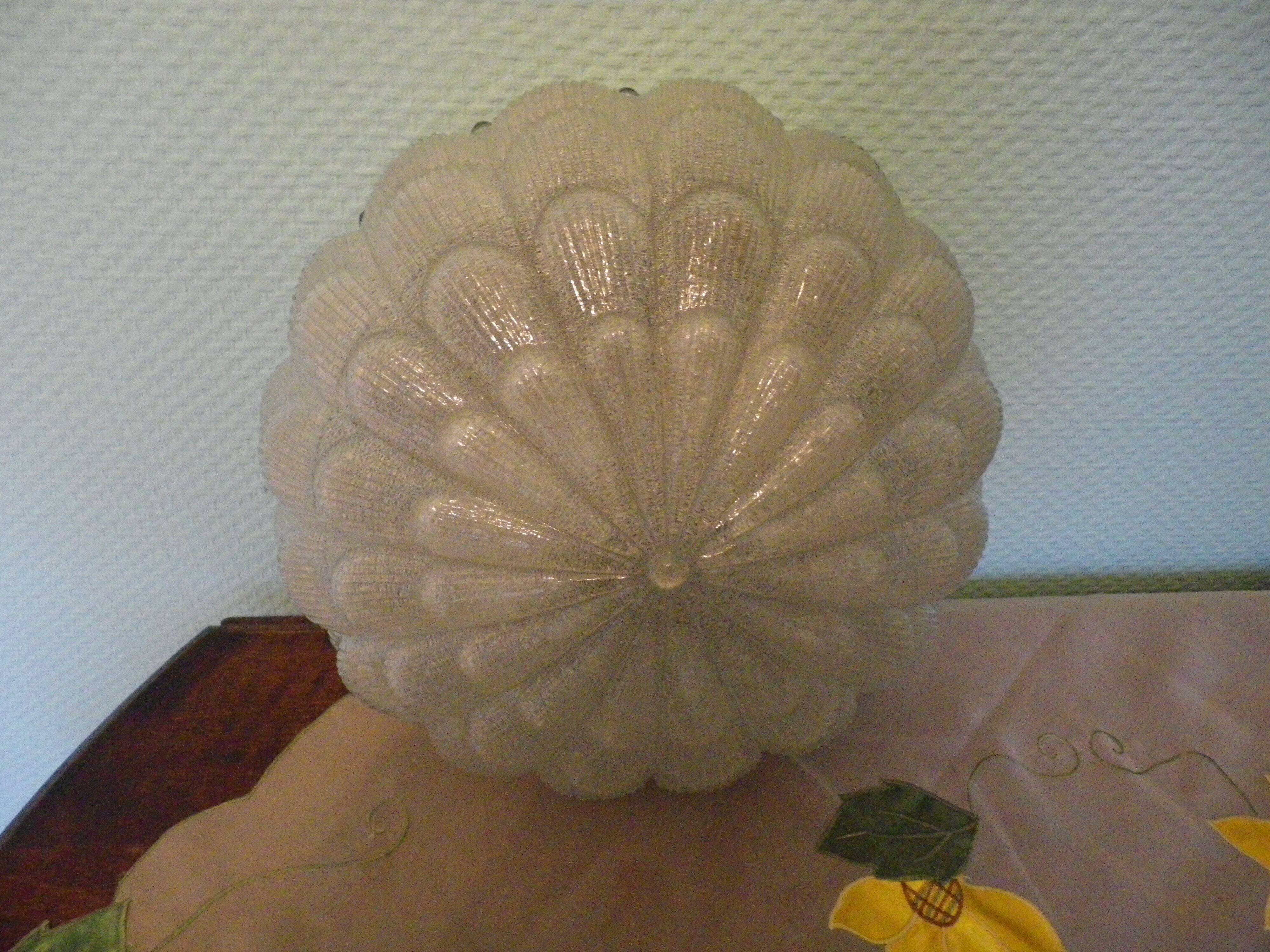 Flower-shaped press glass and glass ceiling light