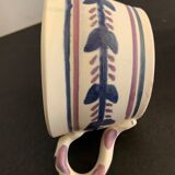 Pair of ceramic cups including a mustache cup for gentleman