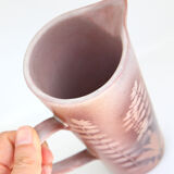 Vintage pitcher with plants in negative in pink / purple tones