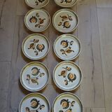 10 antique stoneware dinner plates
