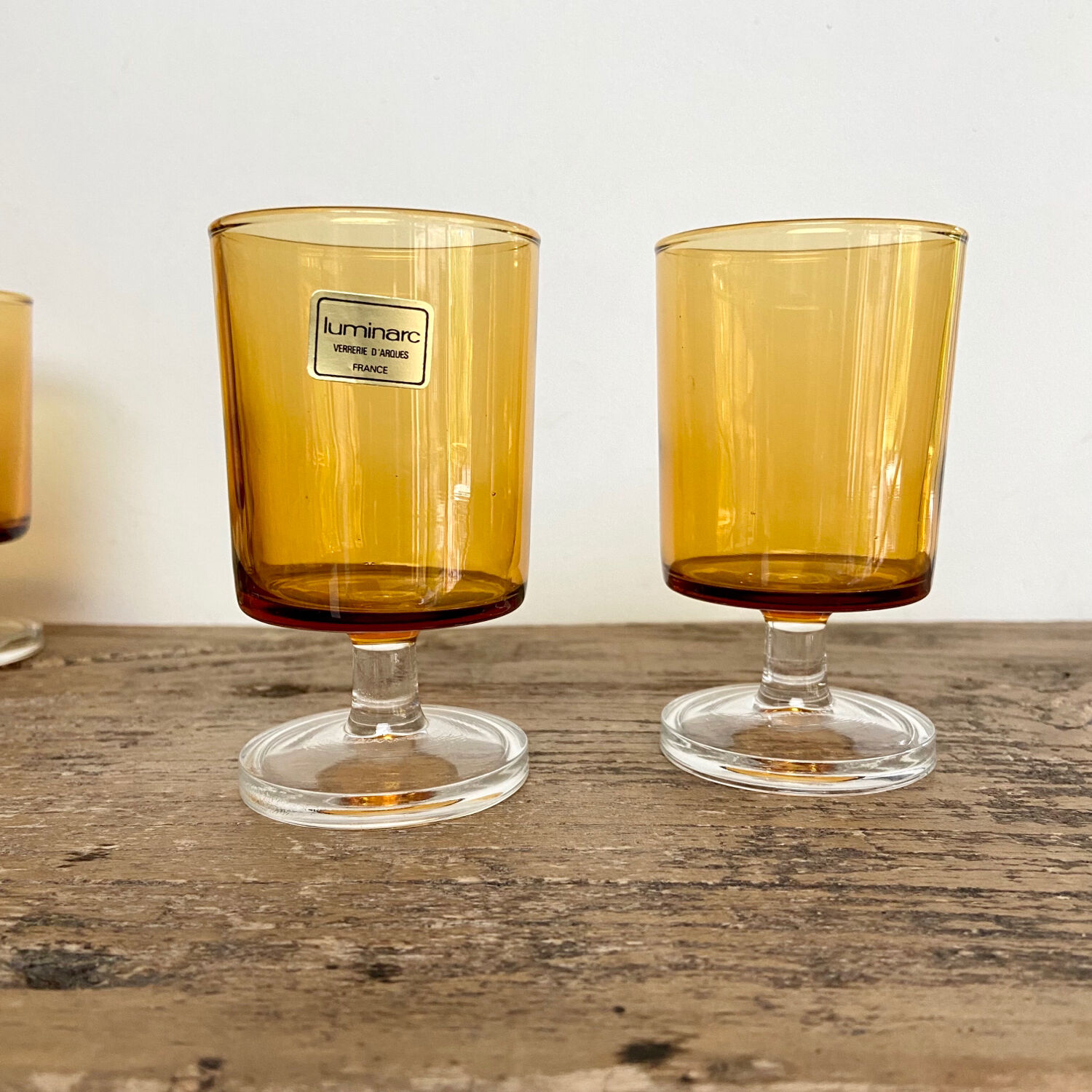 6 petits verres ambrés luminarc france
