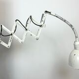 White Industrial Scissor Wall Lamp from Elektroinstala, 1960s