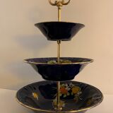 Cobalt blue porcelain display or servant, 3 floors