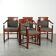 Set of 4 fabric dining chairs with armrests in good condition
