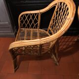 Paire de fauteuils en rotin