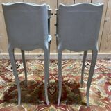 Pair of white Louis XV style bedside tables.