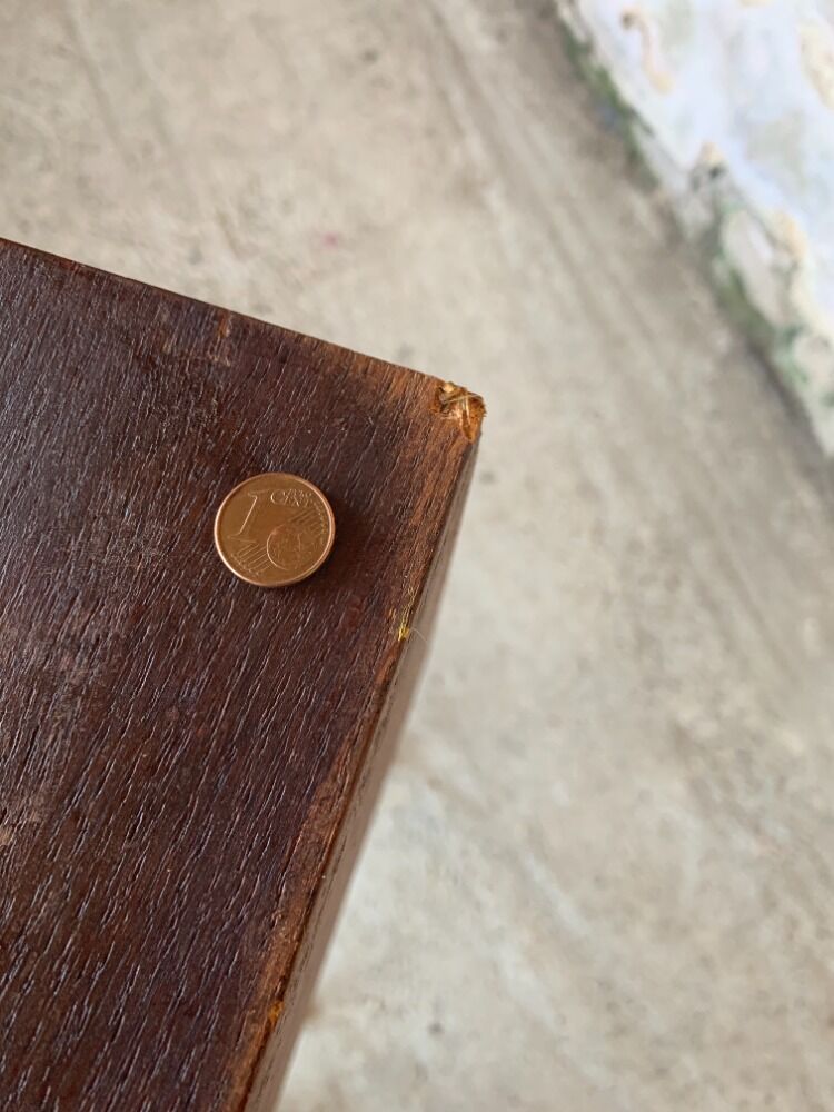 Vintage corner shelf on tripod legs, circa 50/60