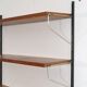 Vintage Scandinavian wall floor in teak metal and brass