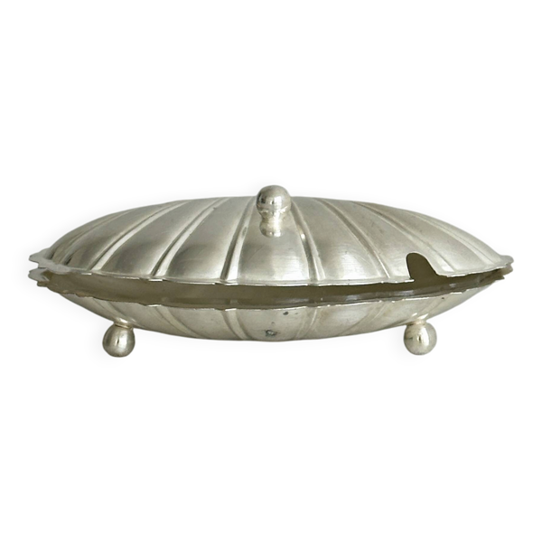Beurrier coquille en métal argenté