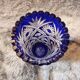 Bohemian vase in cut blue crystal