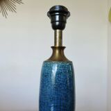 Blue and bronze crackle ceramic lamp