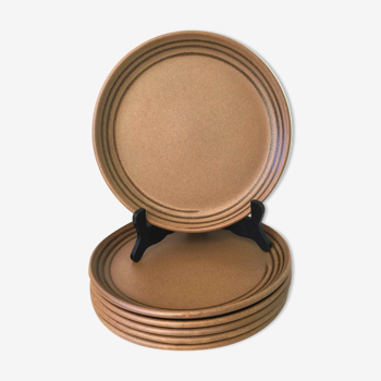 Lot de 6 assiettes plates en grès