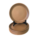 Set of 6 flat sandstone plates