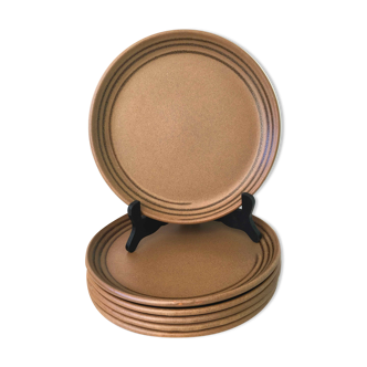 Set of 6 flat sandstone plates