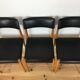 Set de 3 chaises Baumann années 60 hêtre et simili cuir