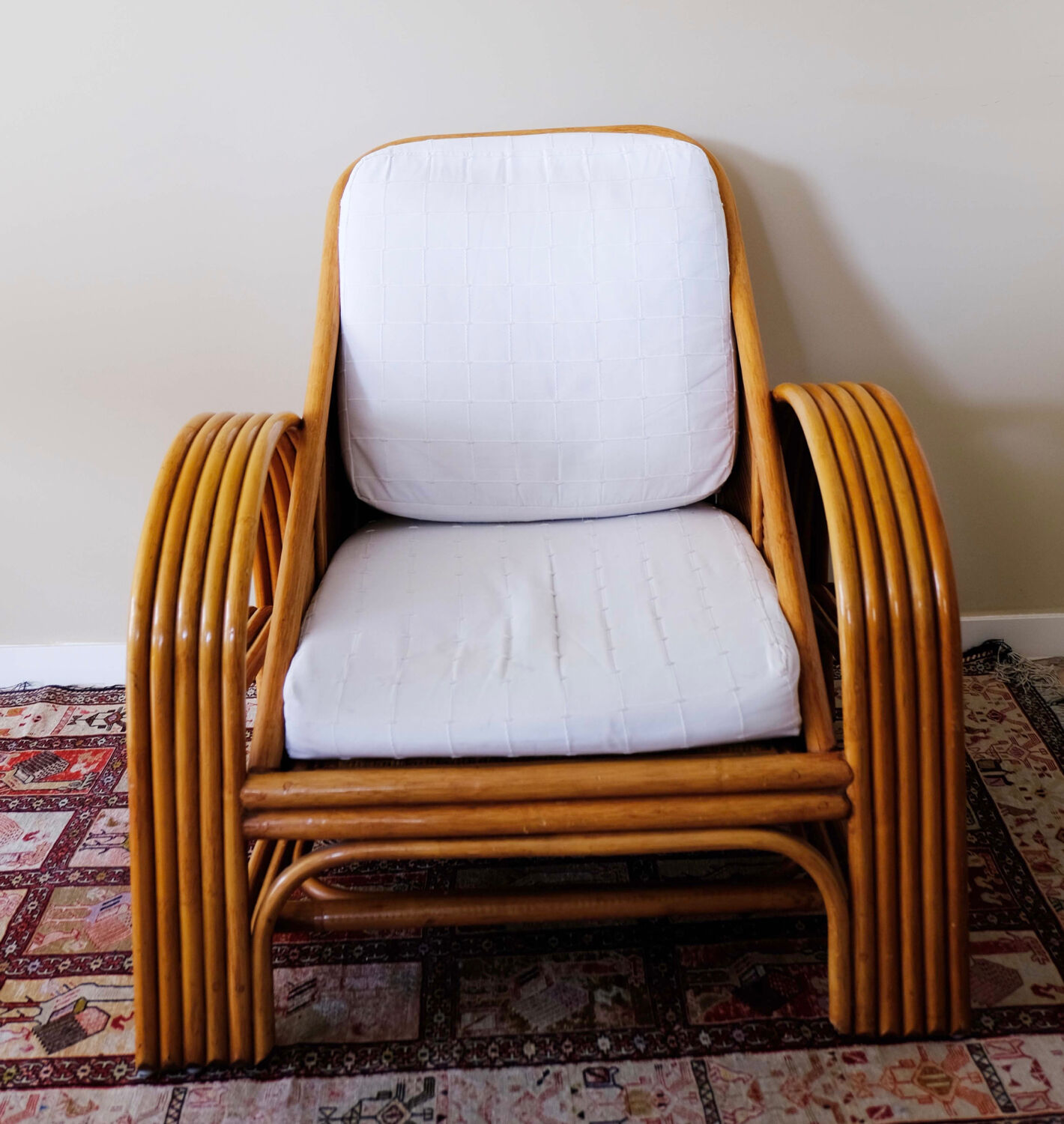 Paire de fauteuils rotin