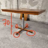 Scandinavian vintage telescopic extendable teak table 1970
