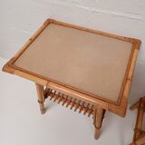 Paire de chevets en rotin vintage