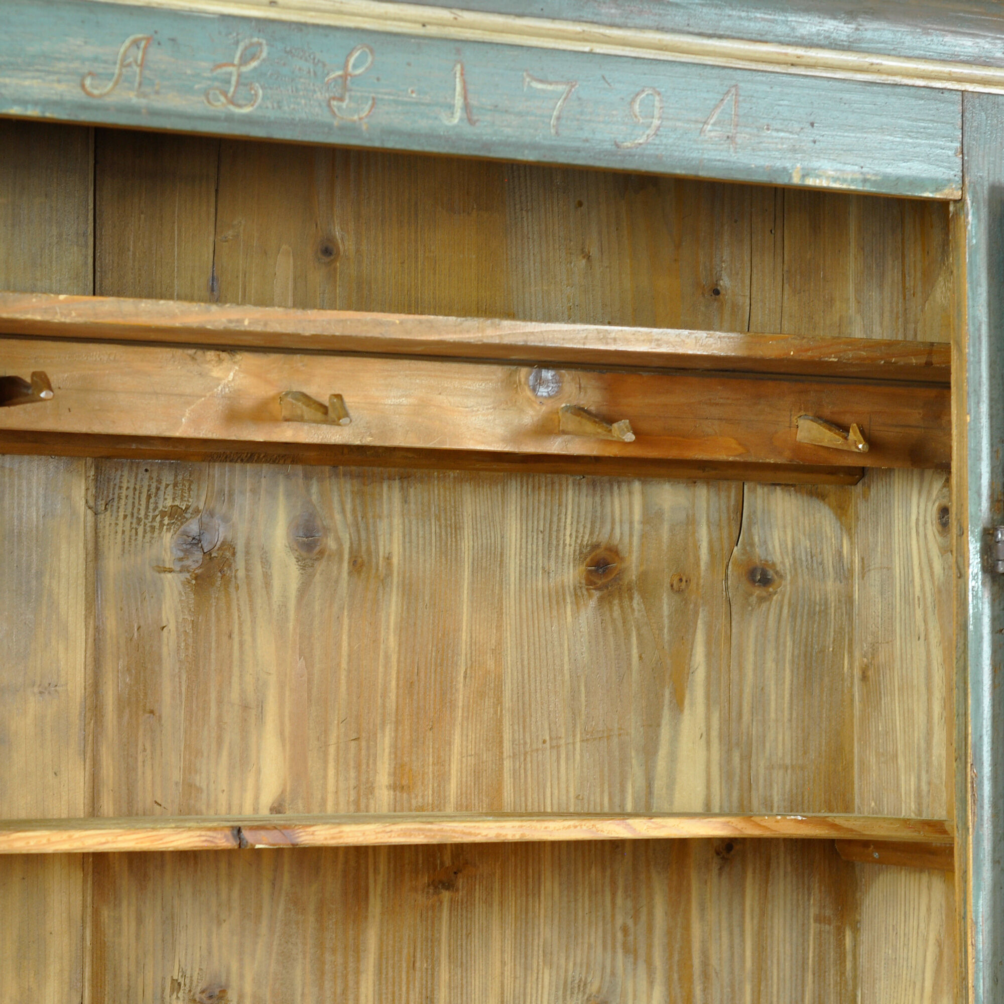 Pine bridal cabinet, dated 1794