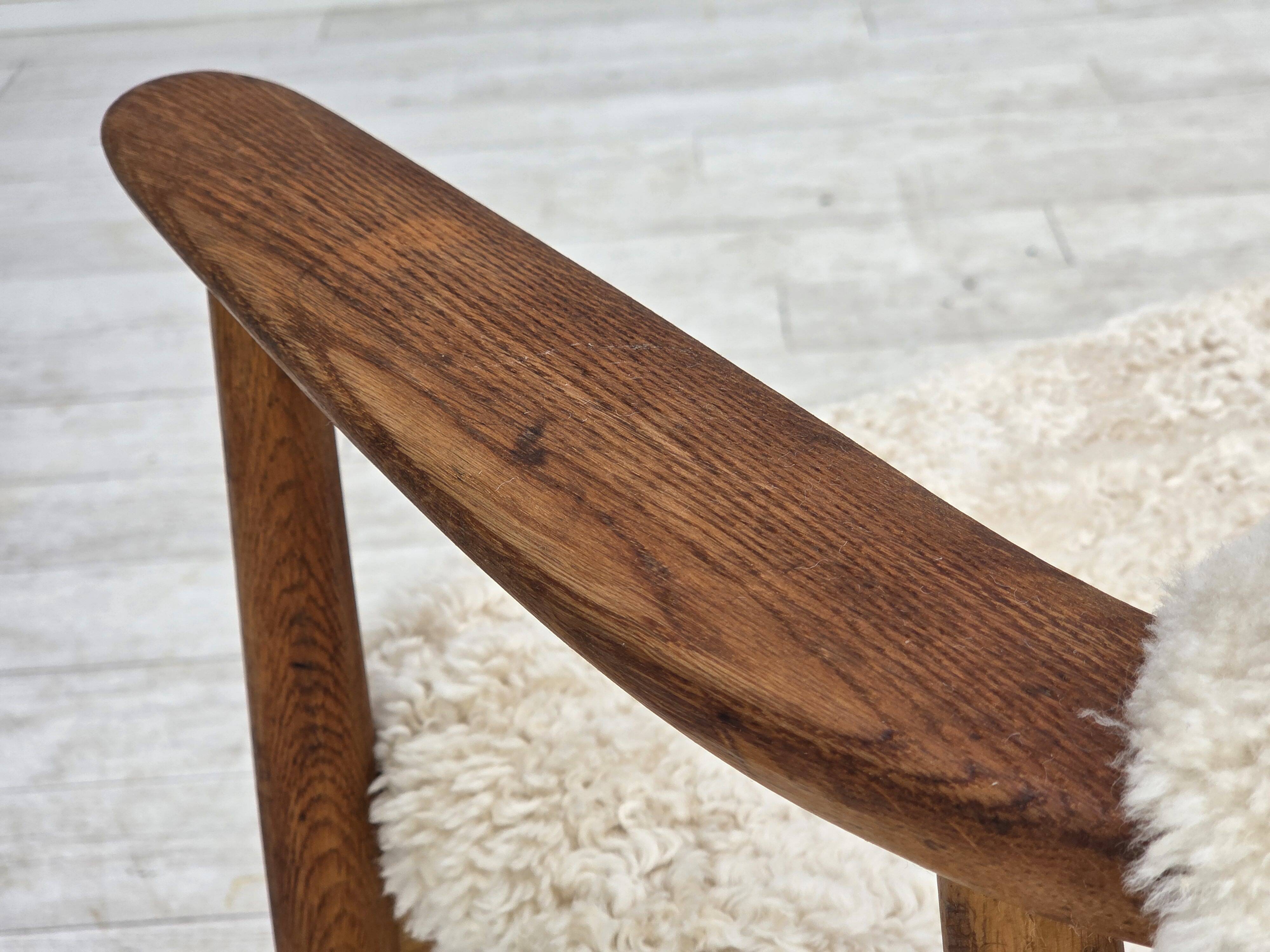 1960s, Danish design by Erik Kirkegaard, model 43, genuine sheepskin.