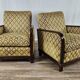 Paire de fauteuils Art Déco des années 1930 recouverts de tissu
