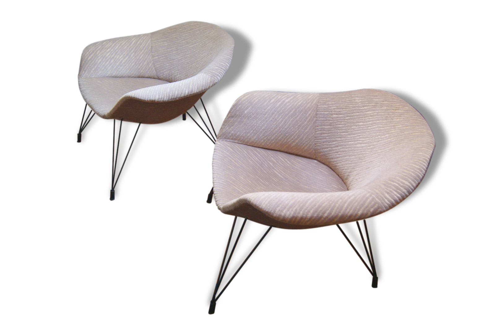 Pair of armchairs shell EGG rare rose PETAL Röthlisberger year 50