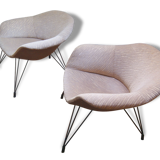 Pair of armchairs shell EGG rare rose PETAL Röthlisberger year 50
