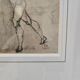 Framed drawing after an old master – Man pulling an animal