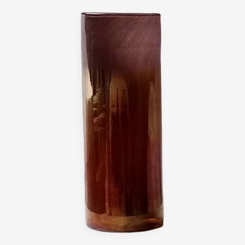 Large Glass Vase in Rose Gold