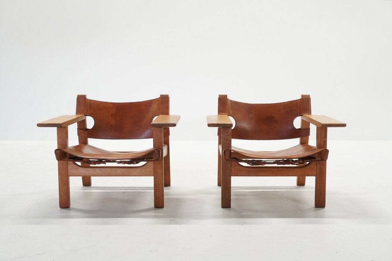 Vintage Danish Chairs by Børge Mogensen for Fredericia, 1970s, Set of 2